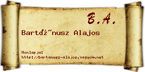 Bartánusz Alajos névjegykártya